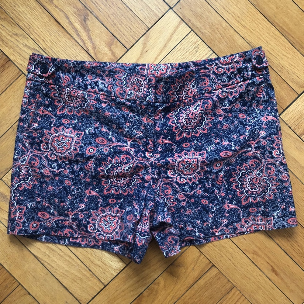 Navy Paisley Shorts, Women’s Size 10